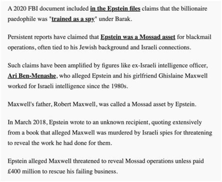 Epstein And Mosad