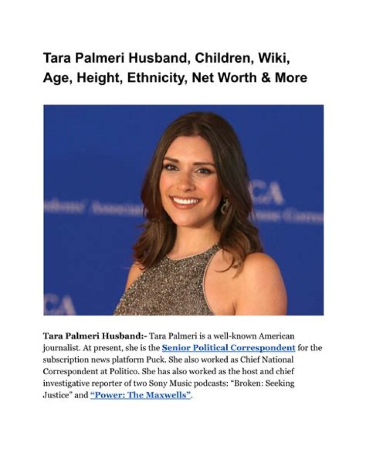 Tara Palmeri Husband: A Comprehensive Look at Her Personal Life and Journey