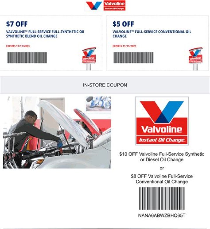 Valvoline 50 Percent Off Conventional Oil Change Coupon: Your Ultimate Guide